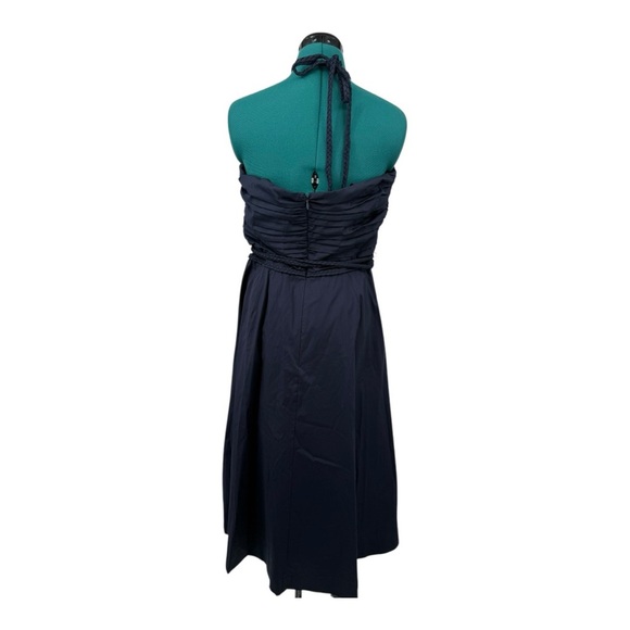 Veronica Beard Tucker Navy Cotton Halter Midi Dress - NWT - - Picture 9 of 9